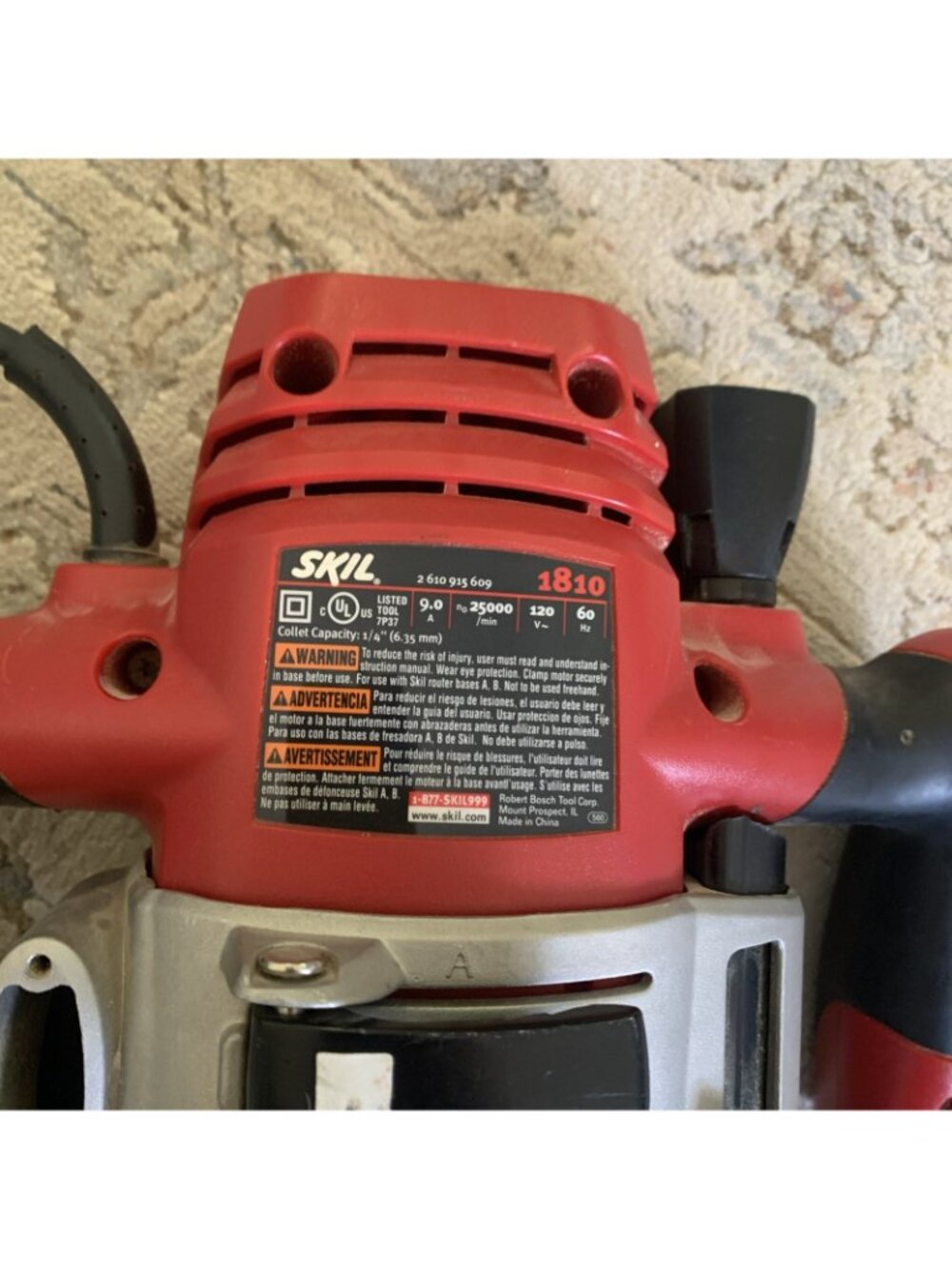 SKIL 1-3/4 HP Router Electric Woodworking Handheld Power Tool Tested Works - Picture 13 of 13